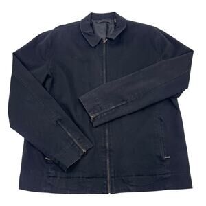 Metropolitan View Men's Vintage Black Full Zip Cotton Stretch Chore Jacket Sz L